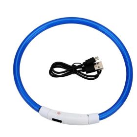 Usb Rechargeable Glow-In-The-Dark Pet Collar With Three Flashing Modes (Color: A, Electrical Outlet: Usb)