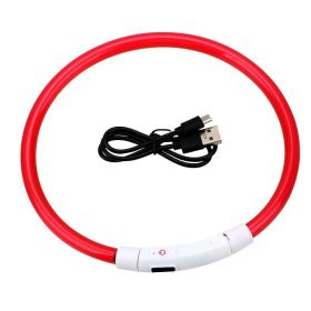Usb Rechargeable Glow-In-The-Dark Pet Collar With Three Flashing Modes (Color: E, Electrical Outlet: Usb)