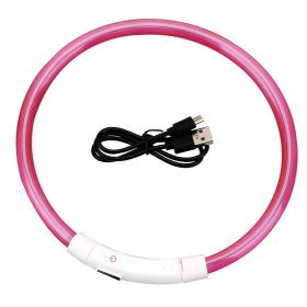 Usb Rechargeable Glow-In-The-Dark Pet Collar With Three Flashing Modes (Color: D, Electrical Outlet: Usb)