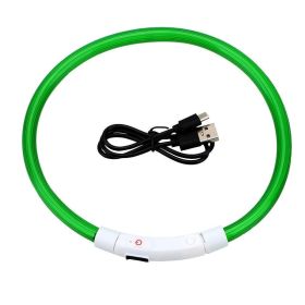 Usb Rechargeable Glow-In-The-Dark Pet Collar With Three Flashing Modes (Color: F, Electrical Outlet: Usb)