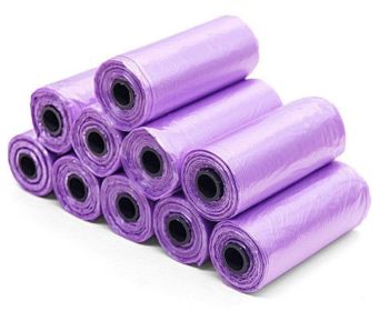 Pet Pooch Pack - Colorful Coiled Dog Waste Bags (Color: Purple, Count: 10Rolls)