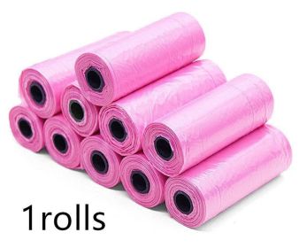 Pet Pooch Pack - Colorful Coiled Dog Waste Bags (Color: Pink, Count: 1Rolls)