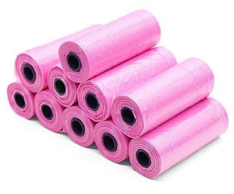Pet Pooch Pack - Colorful Coiled Dog Waste Bags (Color: Pink, Count: 10Rolls)