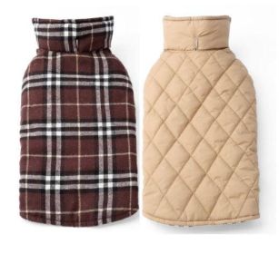 Waterproof Tartan Dog Suit Jacket: Stylish Outdoor Attire For Your Pooch (Color: Brown Lattice, size: M)