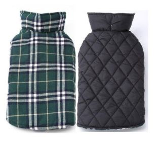 Waterproof Tartan Dog Suit Jacket: Stylish Outdoor Attire For Your Pooch (Color: Green Lattice, size: Xs)