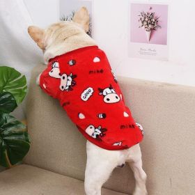 Cozy Canine Coral Fleece Pajama Jacket For Autumn And Winter (Color: Red, size: S)