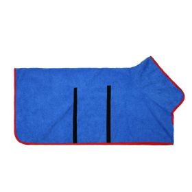 Super Absorbent Pet Bathrobe: Quick-Drying Comfort For Your Furry Friend (Color: Blue Red Edge, size: 2Xl)