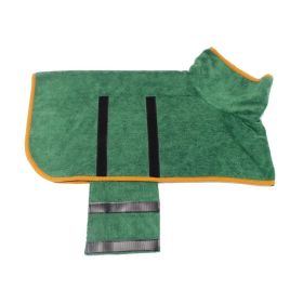 Super Absorbent Pet Bathrobe: Quick-Drying Comfort For Your Furry Friend (Color: Green, size: Xs)