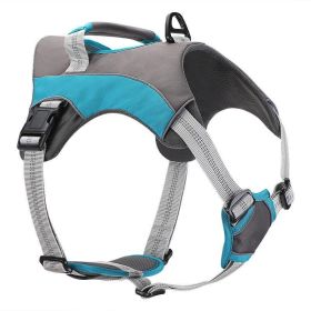 Reflective Chest Strap Dog Leash Set With Towing Rope (Color: Blue, size: S)