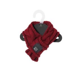 Cozy Woolen Pet Scarf: Stylish Warmth For Your Furry Friend (Color: Red, size: S)